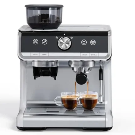 20-Bar Espresso Machine with Built-in Grinder & Milk Frother 1450W Professional Barista Espresso Maker 2.8L Water Tank Pressure