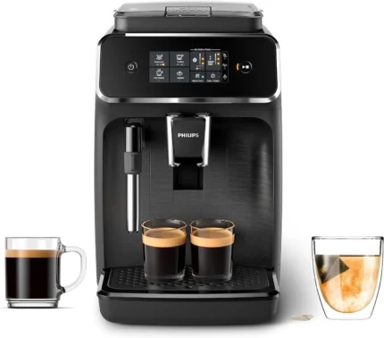 Fully Automatic Espresso Machine, Classic Milk Frother, 2 Coffee Varieties, Intuitive Touch Display, 100% Ce