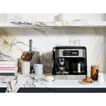 All-in-One Combination Coffee Maker&Espresso Machine+Advanced Adjustable Milk Frother for Cappuccino & Latte + Glass Coffee Pot
