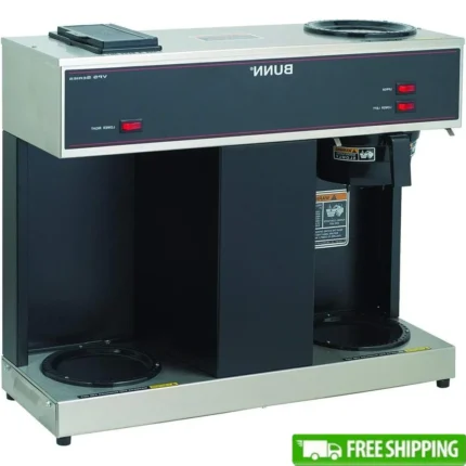 12-Cup Commercial Drip Coffee Brewer with Three Warming Stations Ideal Restaurants Offices Cafes 120V