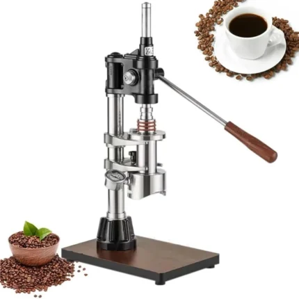 Portable Hand-Press Coffee Maker, Manual Coffee Machine with Extraction Pressure Gauge, Water Tank Capacity: 100ml for On-the-Go
